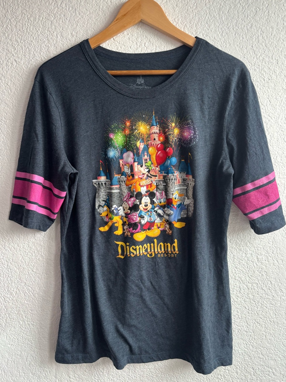 Disney Parks Baseball T Womens Size XL Disney Adult Blue Pink